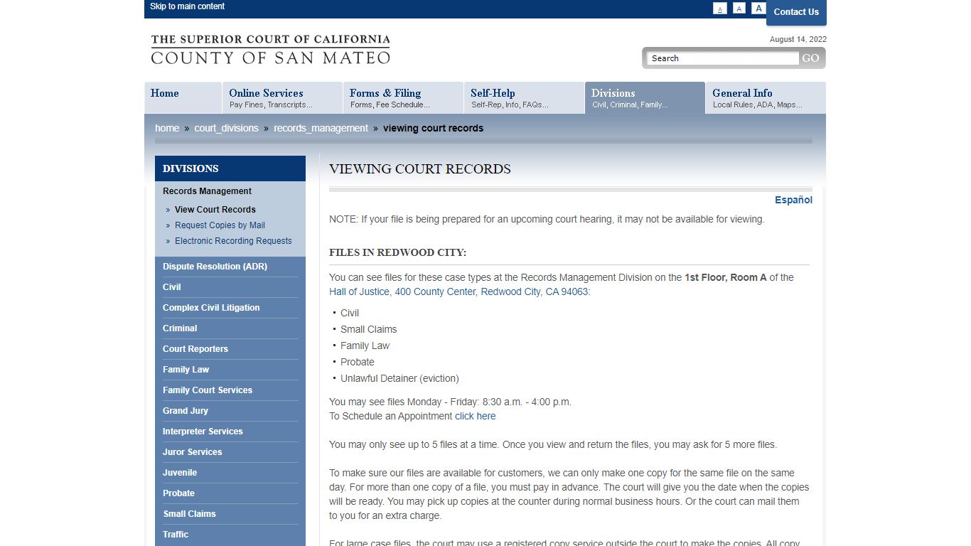Viewing Court Records - San Mateo County Superior Court