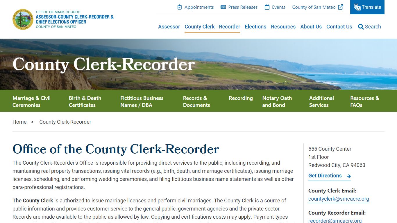 Clerk-Recorder - San Mateo County Assessor-County Clerk ...